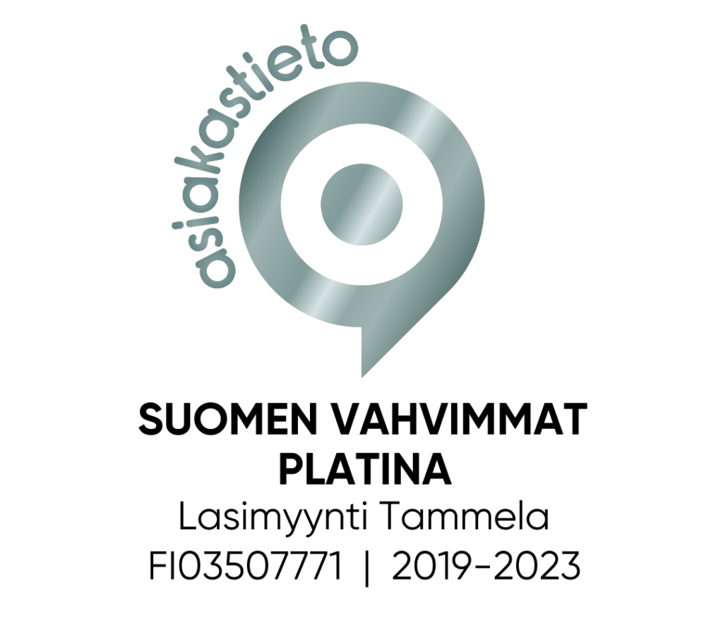 Lasimyynti Tammela erinomainen luottoluokitus ja se on vakavarainen yritys.