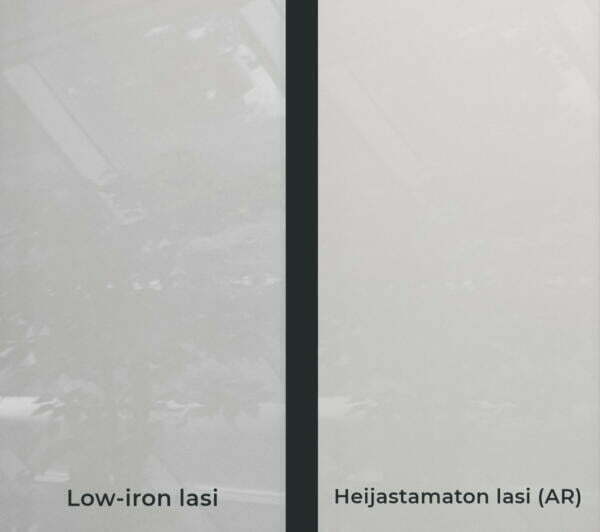 Low-iron lasi verrattuna heijastamattomaan lasiin